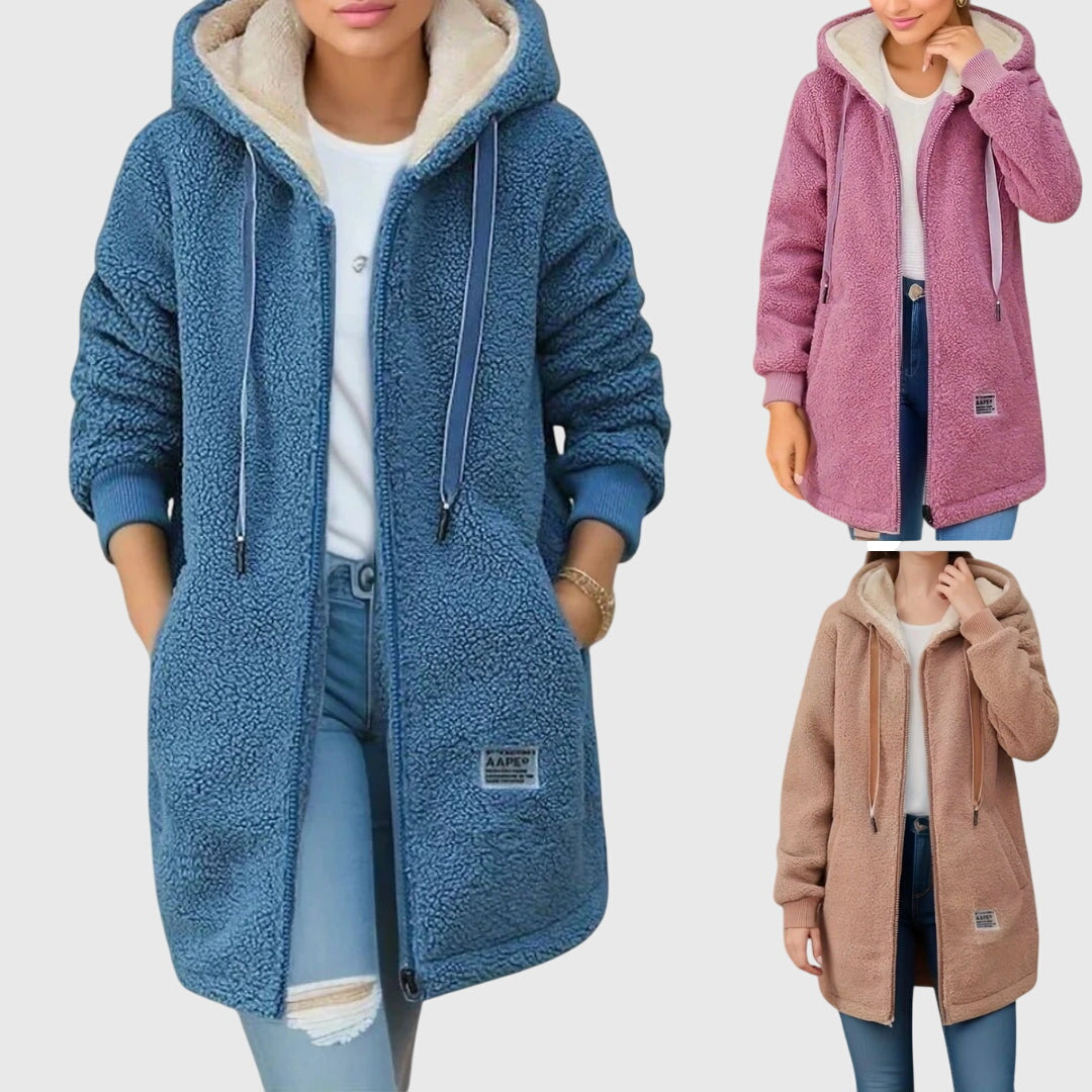 Émilie - Veste Élégante Peluche Longue