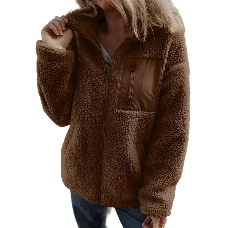 Juliette | Veste Chic Teddy Col Montant