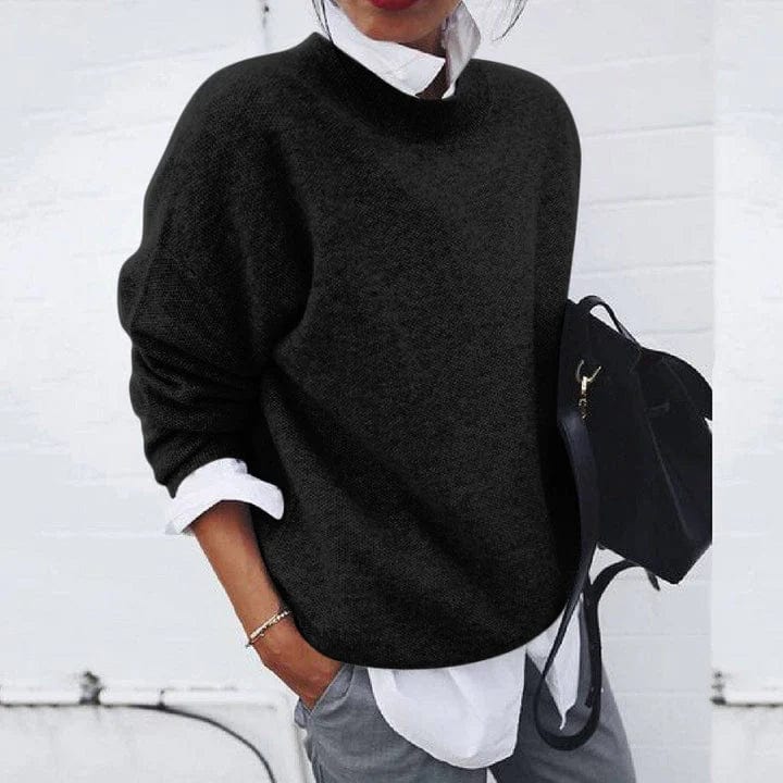 Émilie - Pull Élégant Oversize Col Montant