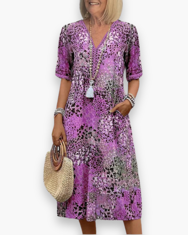 Robe midi imprimée femme | Élégant 4