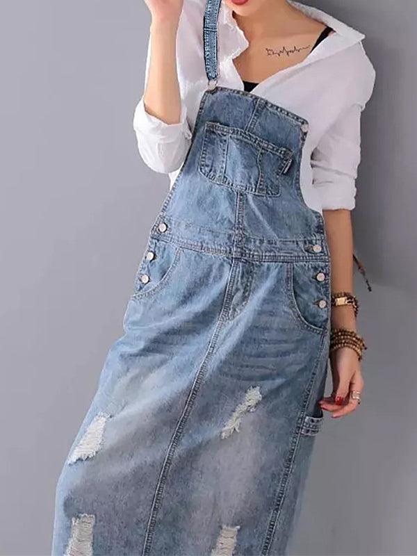 Marie - Salopette Denim Longue