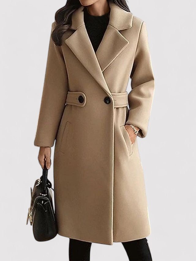 Léa | Manteau Élégant Long Ceinturé