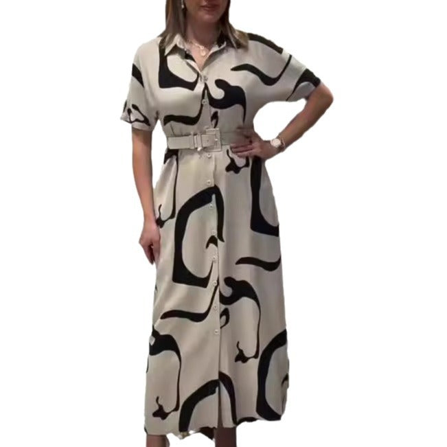 Sophie - Robe Chemise Longue Imprimée