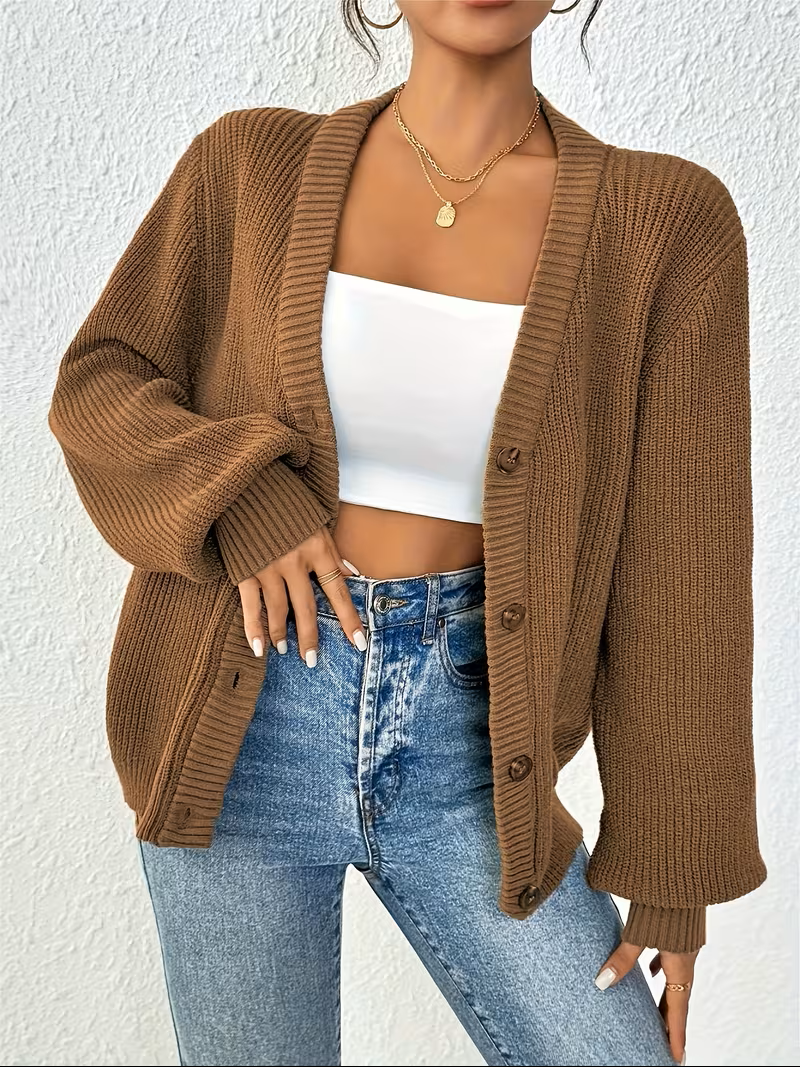 Florence - Cardigan Élégant Oversize Boutonné