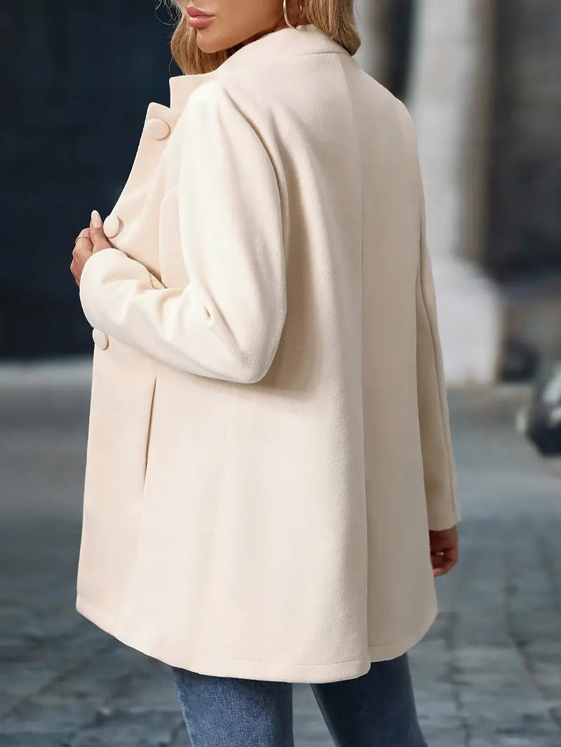 Valérie - Veste Élégante Boutonnée Col Montant