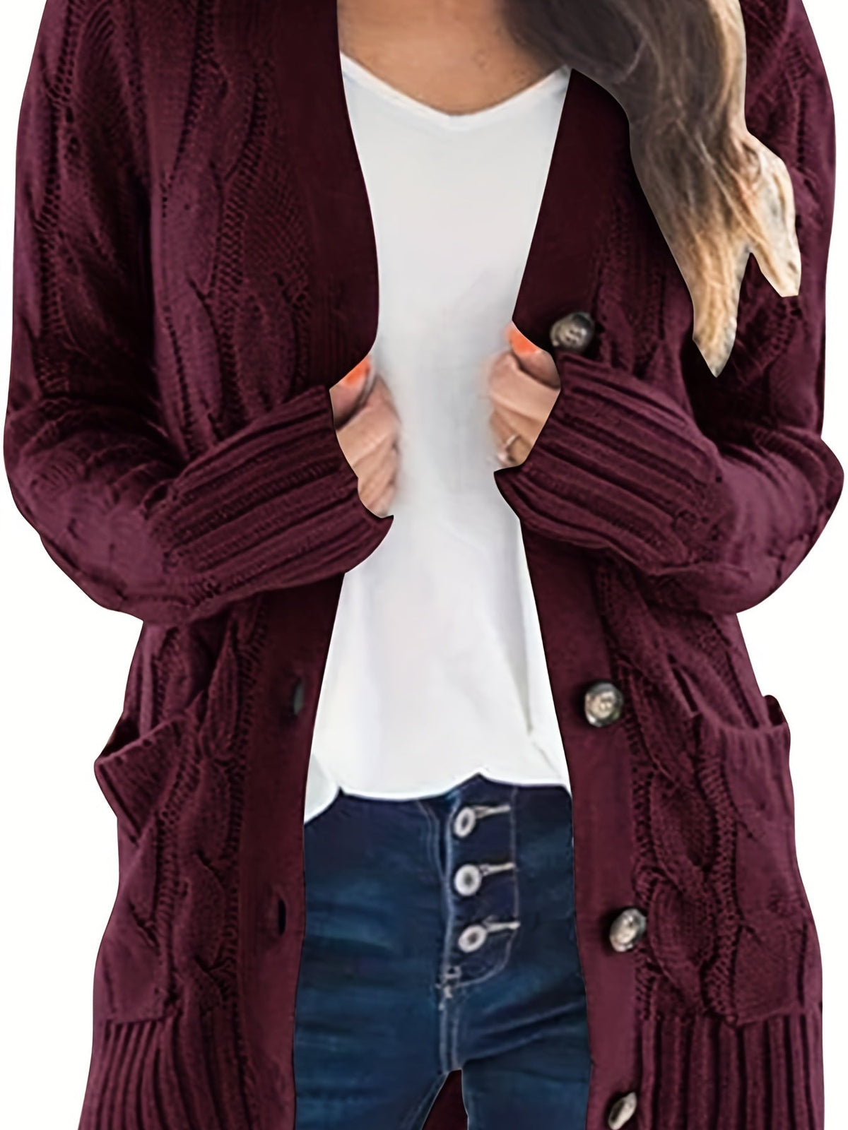 Isabelle - Cardigan Élégant Oversize Torsadé