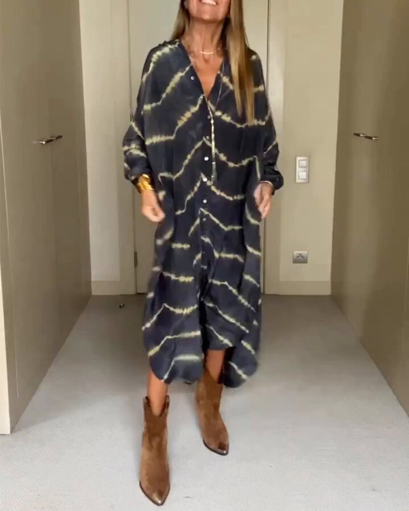 Philomène - Robe Ample Avec Col En V Et Coupe Fluide Élégante