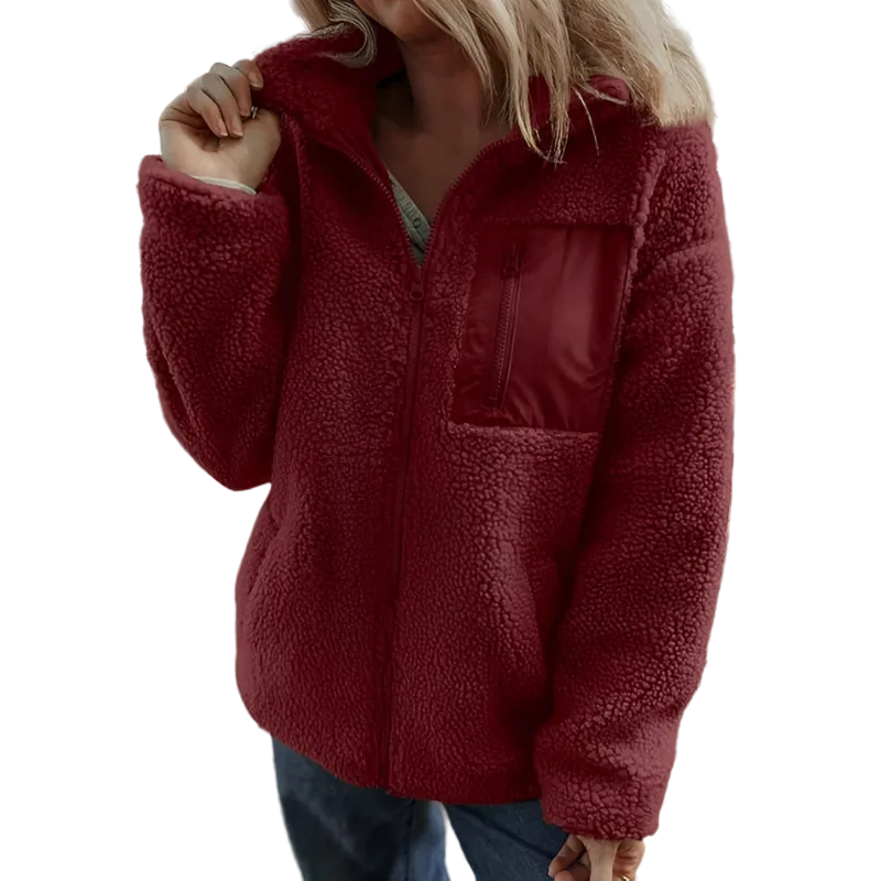 Juliette | Veste Chic Teddy Col Montant