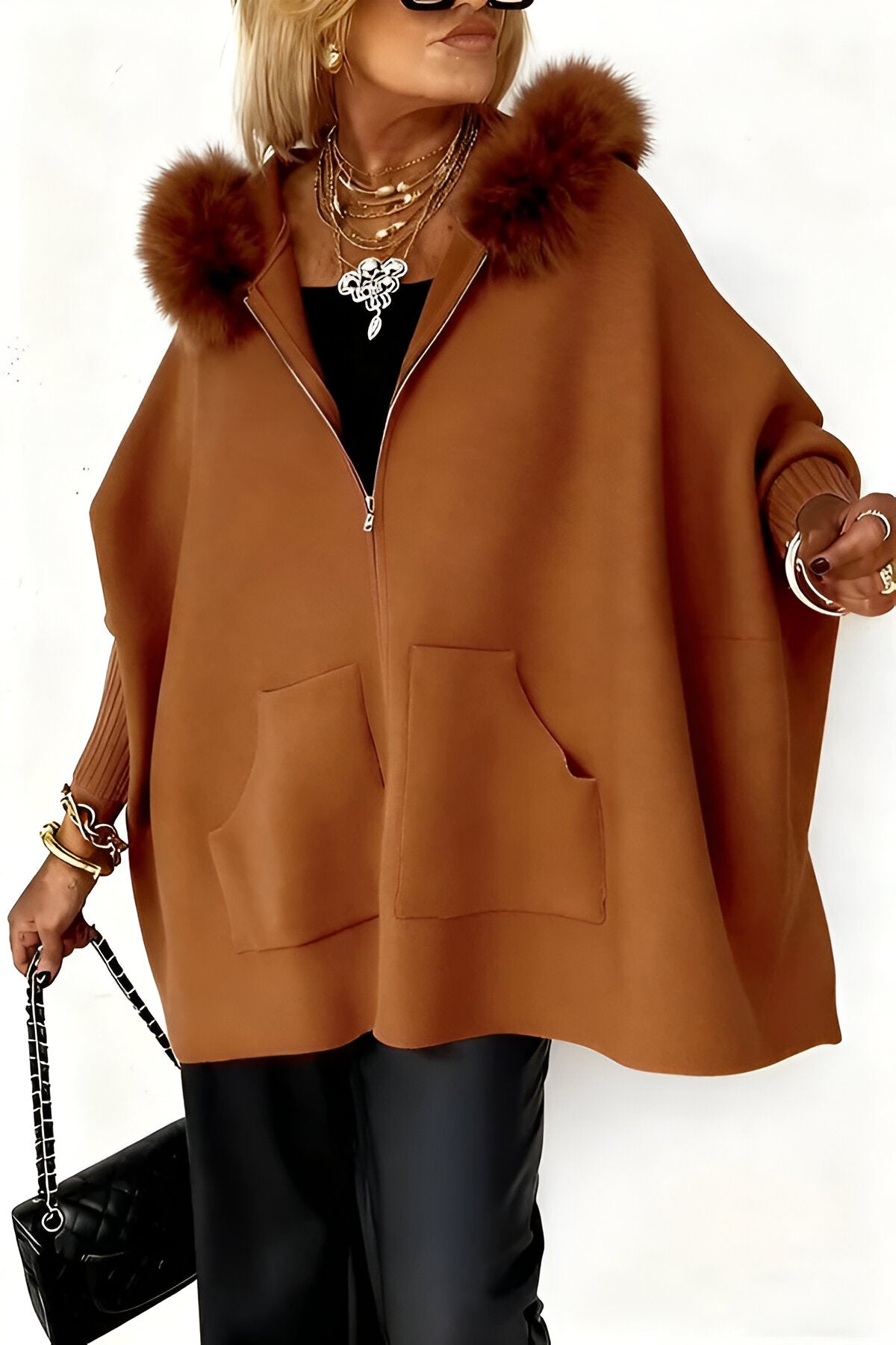 Florence - Veste Stylée Polaire Courte à Capuche