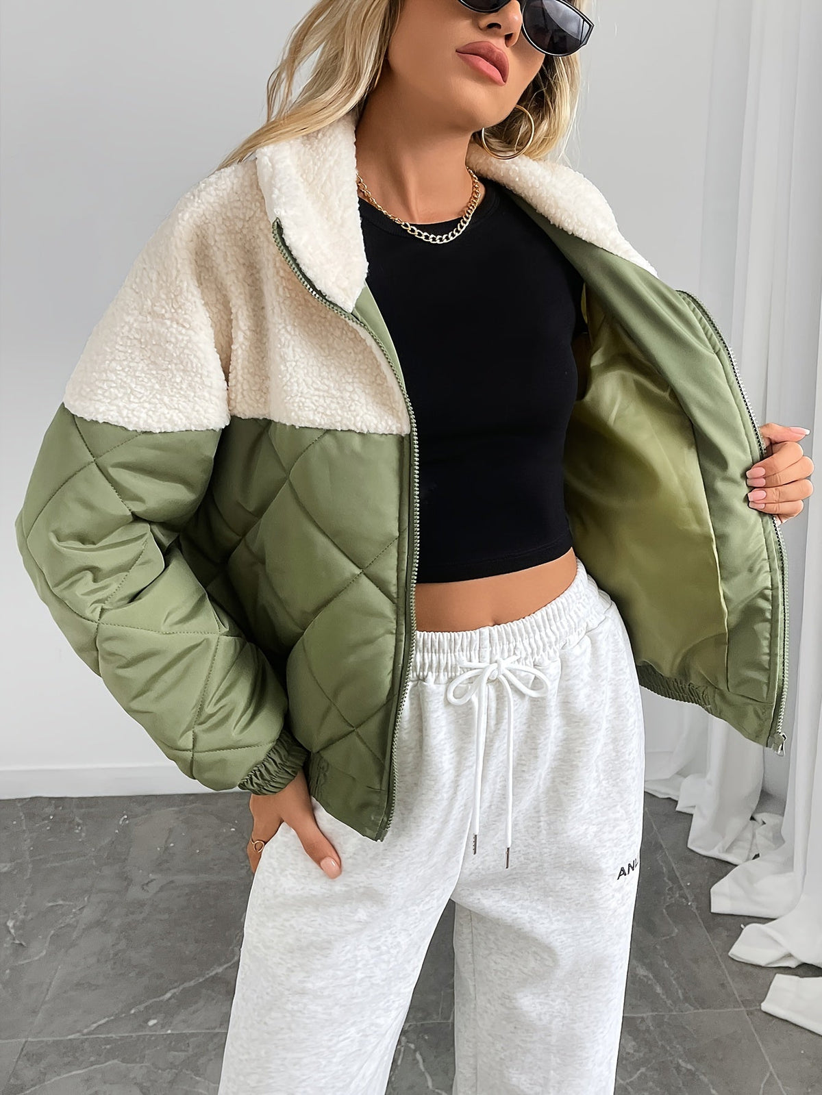 Martine - Doudoune Stylée Matelassée Teddy