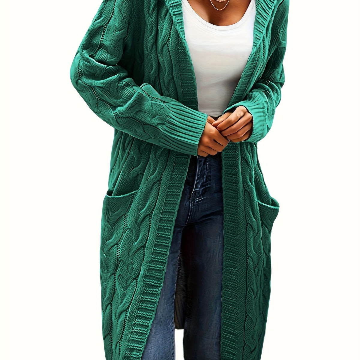 Hélène - Cardigan Élégant Torsadé Ouvert