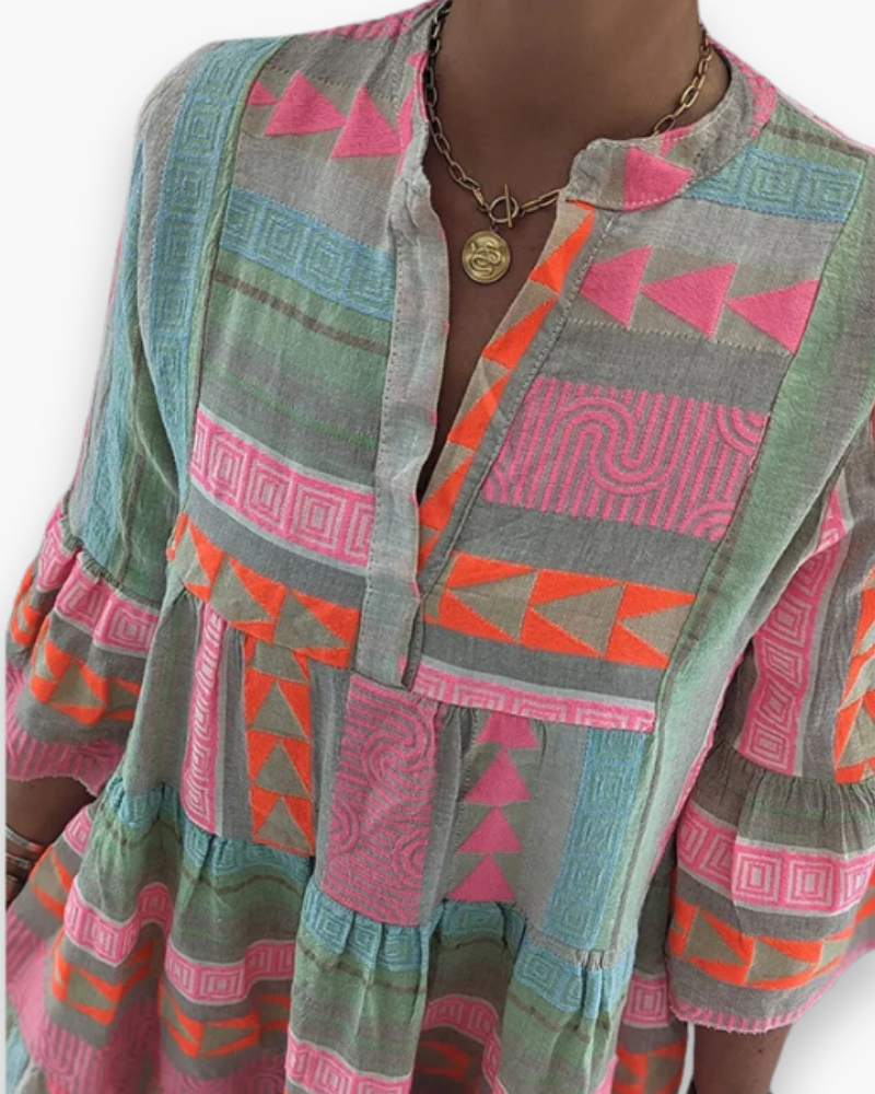 Robe bohème élégante femme | Coupe ample mi-longue 2