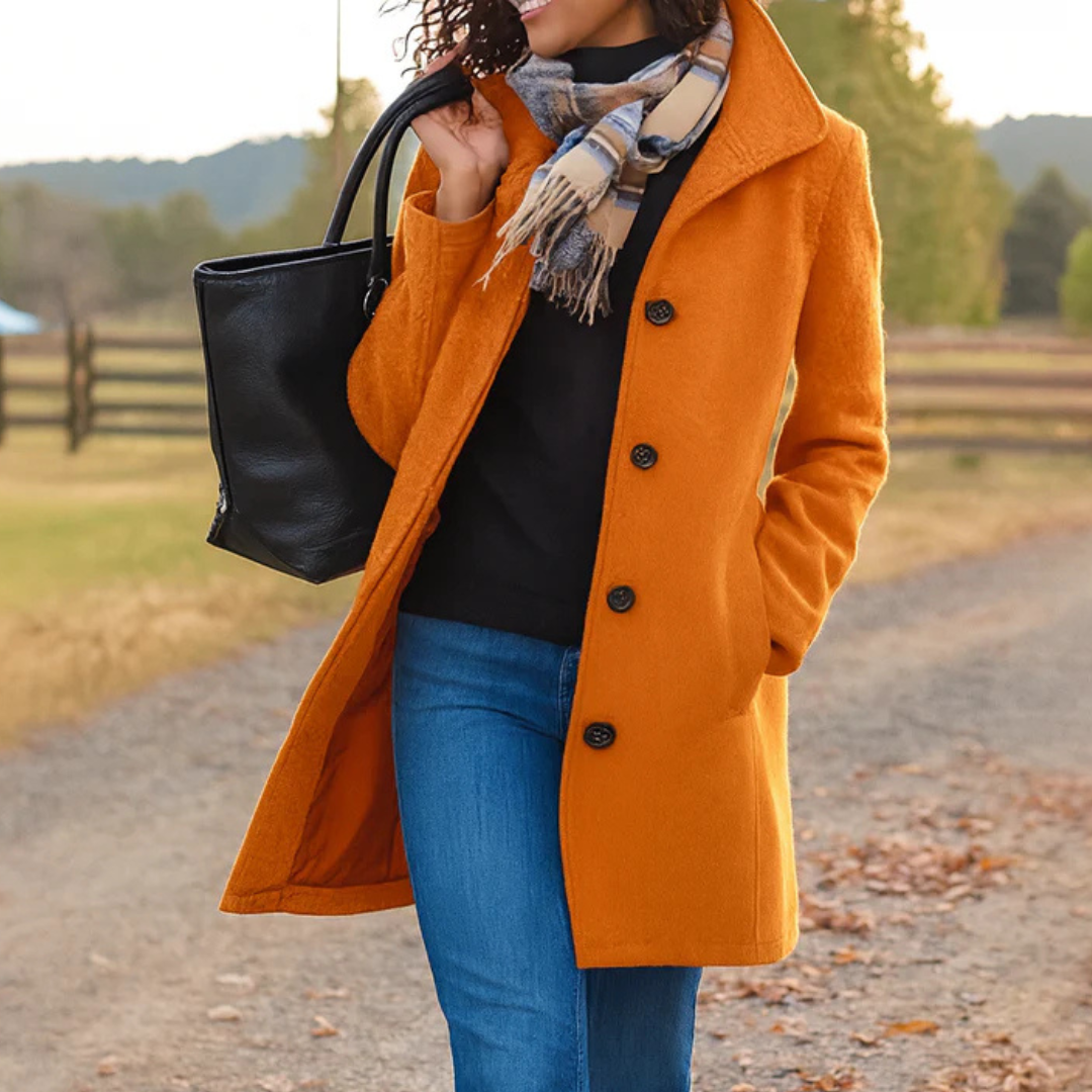 Claire | Manteau Élégant Chaud Col Montant