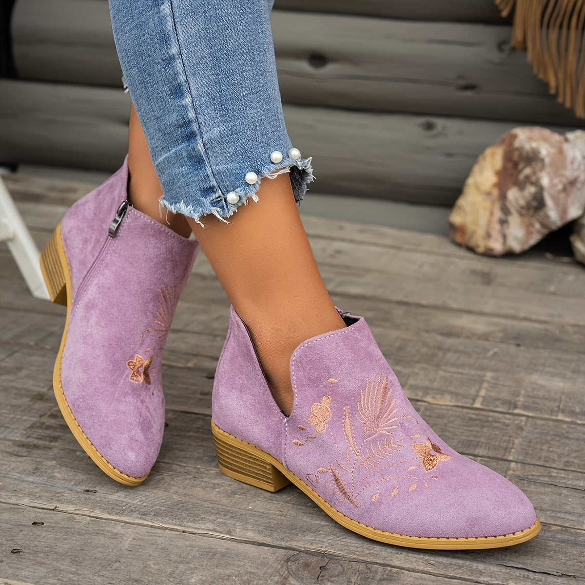 Camille - Bottines Chic Vintage Brodées
