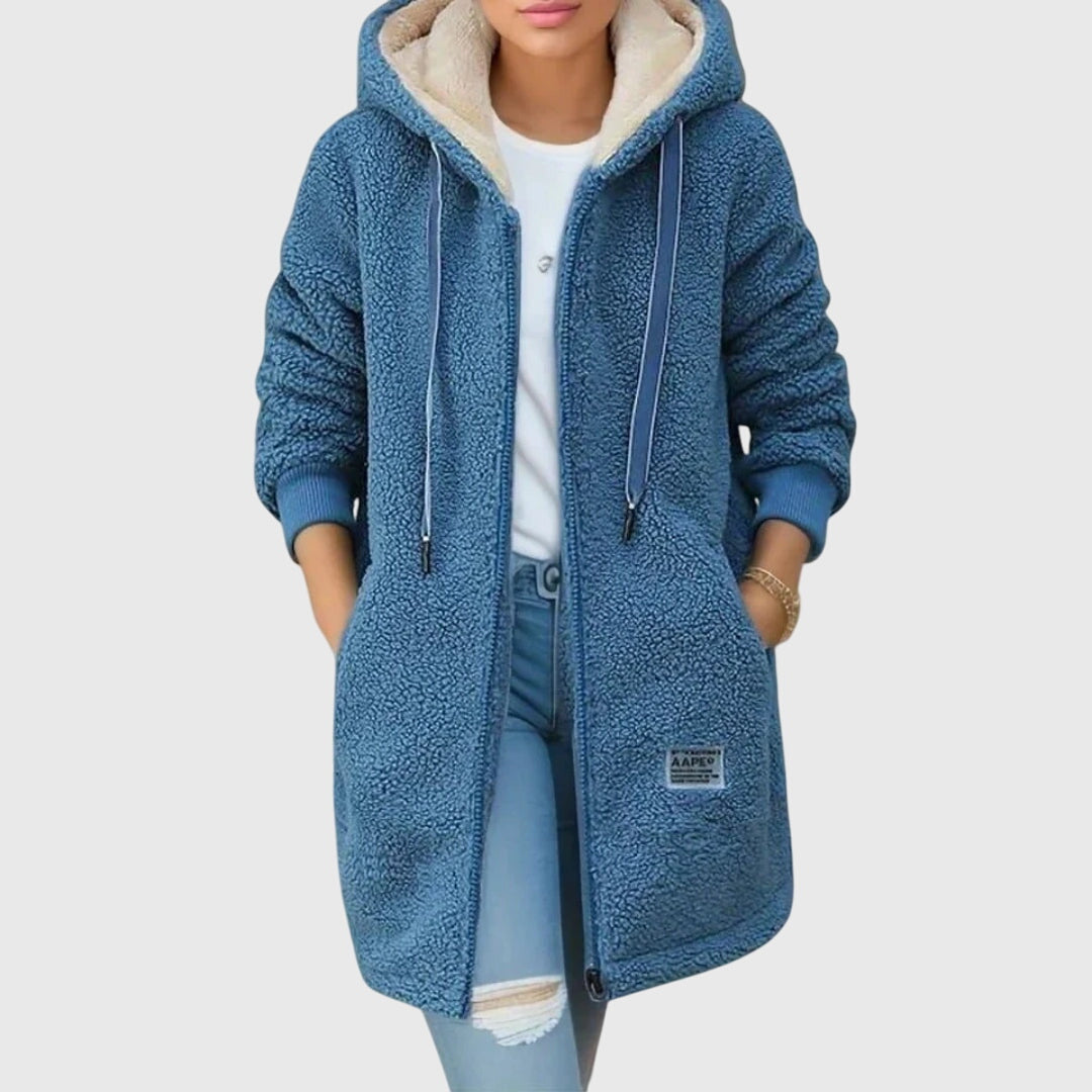 Émilie - Veste Élégante Peluche Longue