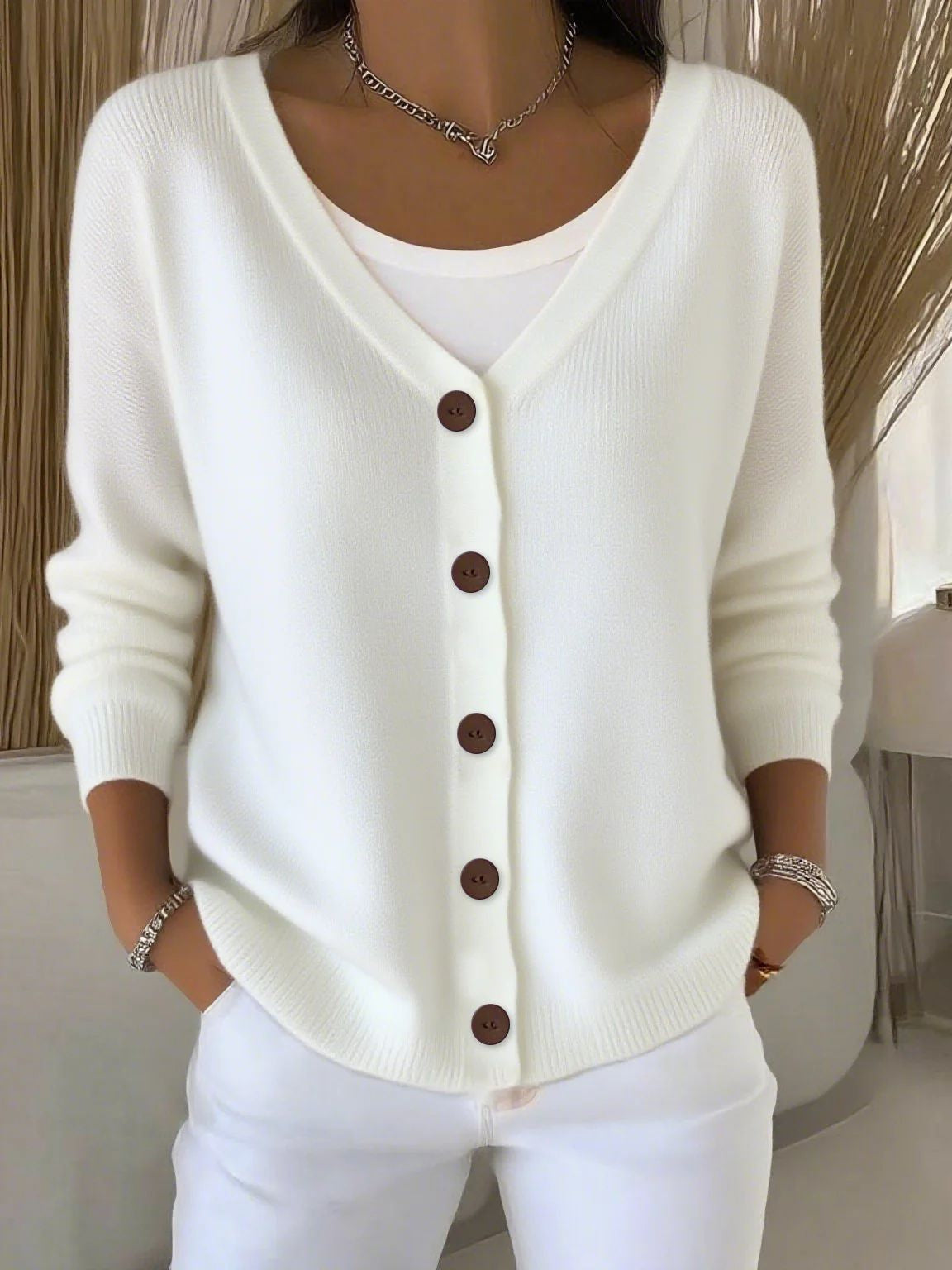 Caroline - Cardigan Élégant Ample Col V