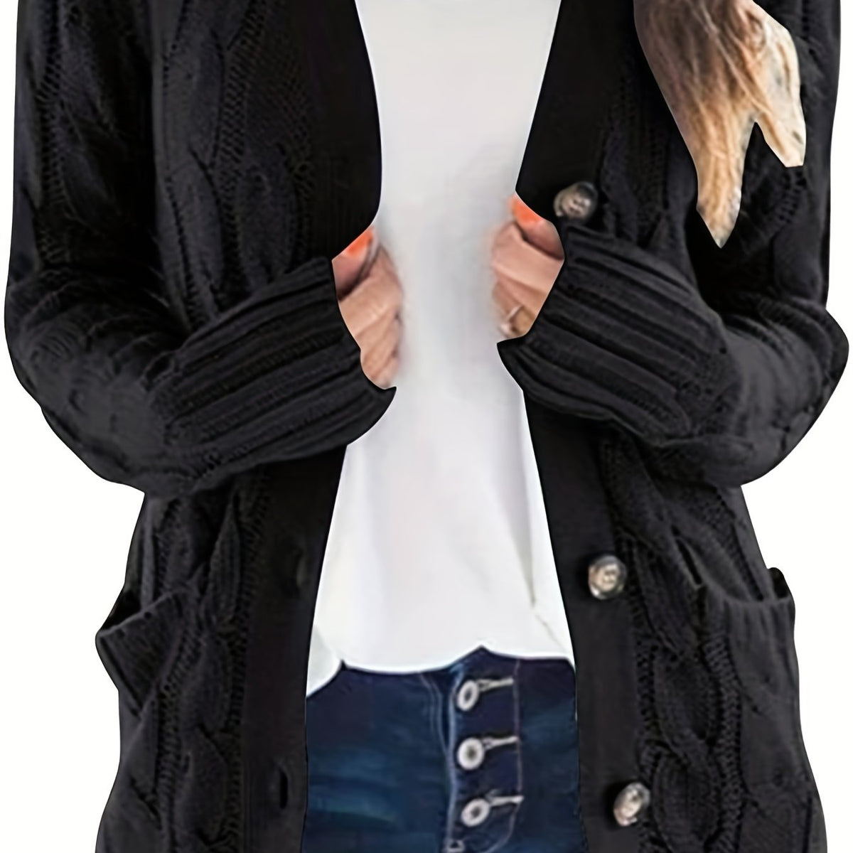 Isabelle - Cardigan Élégant Oversize Torsadé