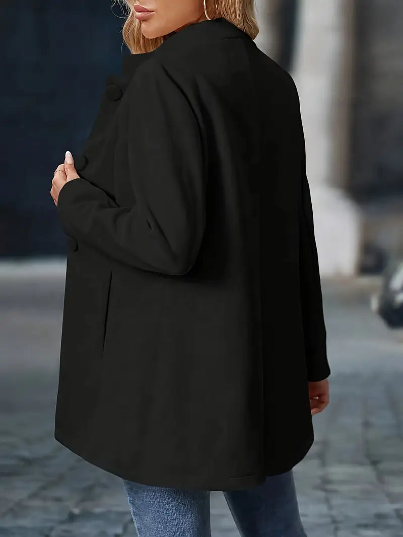 Valérie - Veste Élégante Boutonnée Col Montant
