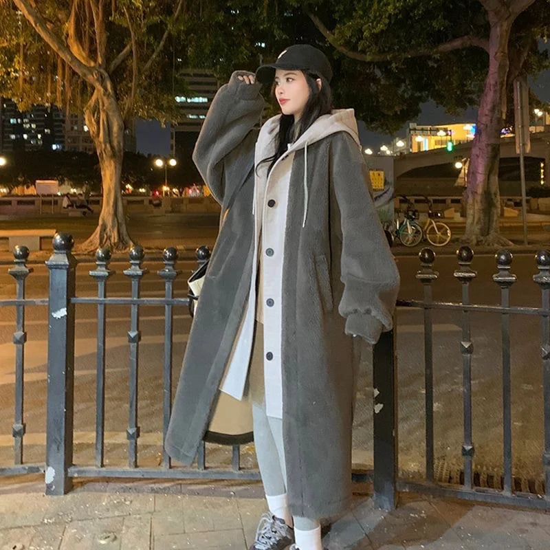 Christine - Manteau Chic Teddy à Capuche