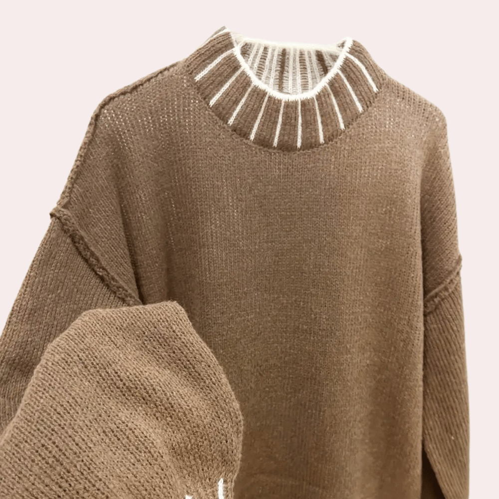 Camille - Pull Cachemire Col Roulé Oversize Premium Femme
