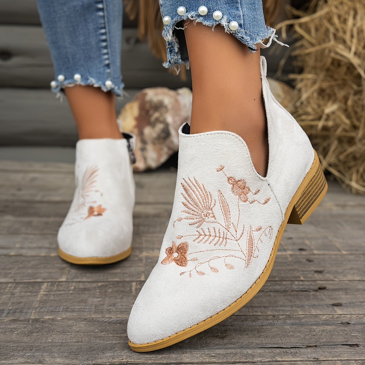 Camille - Bottines Chic Vintage Brodées