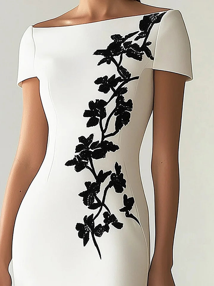 Danièle - Robe Longue Fleurie Col V Femme