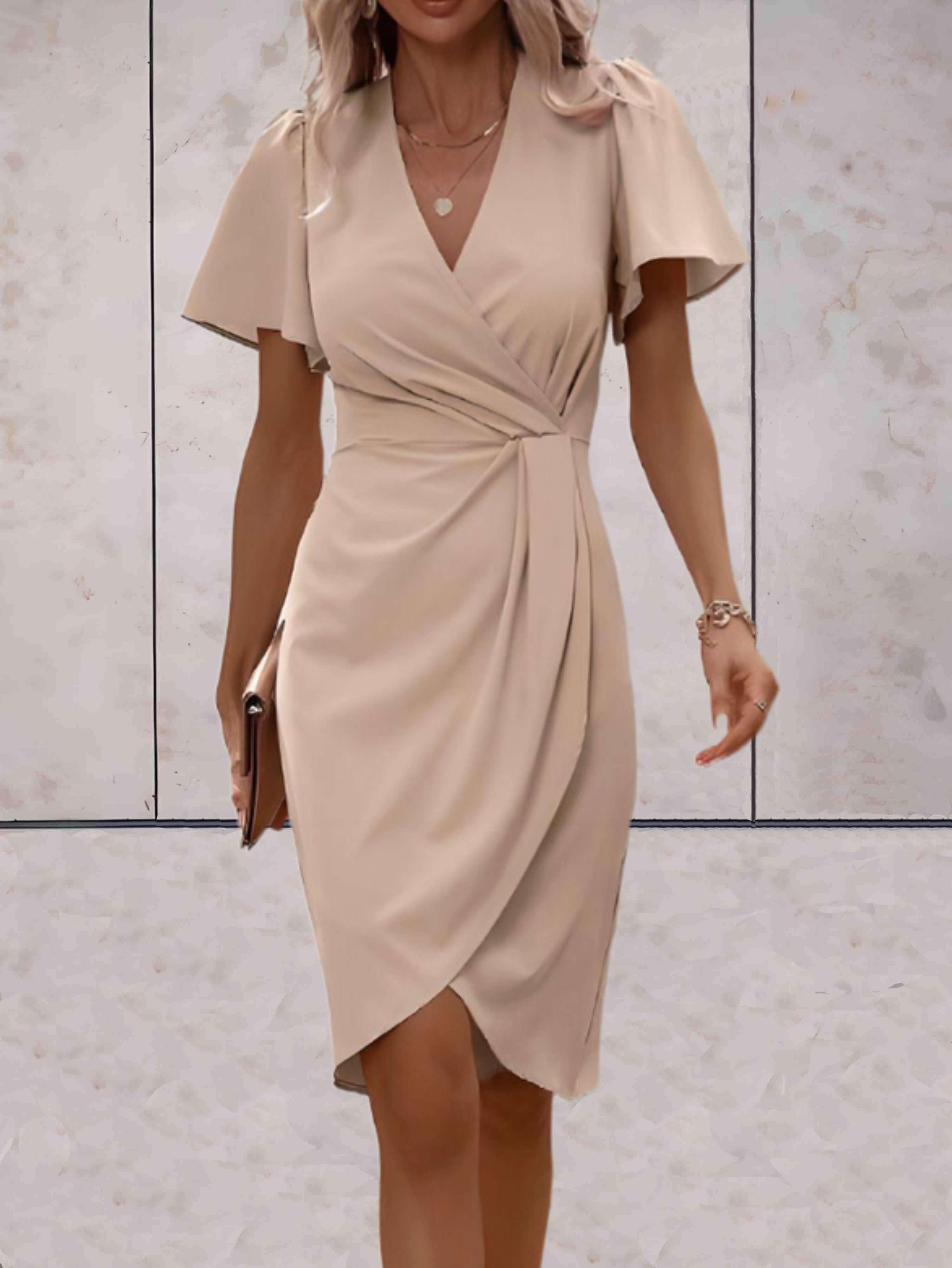 Nathalie - Robe Portefeuille Midi Chic