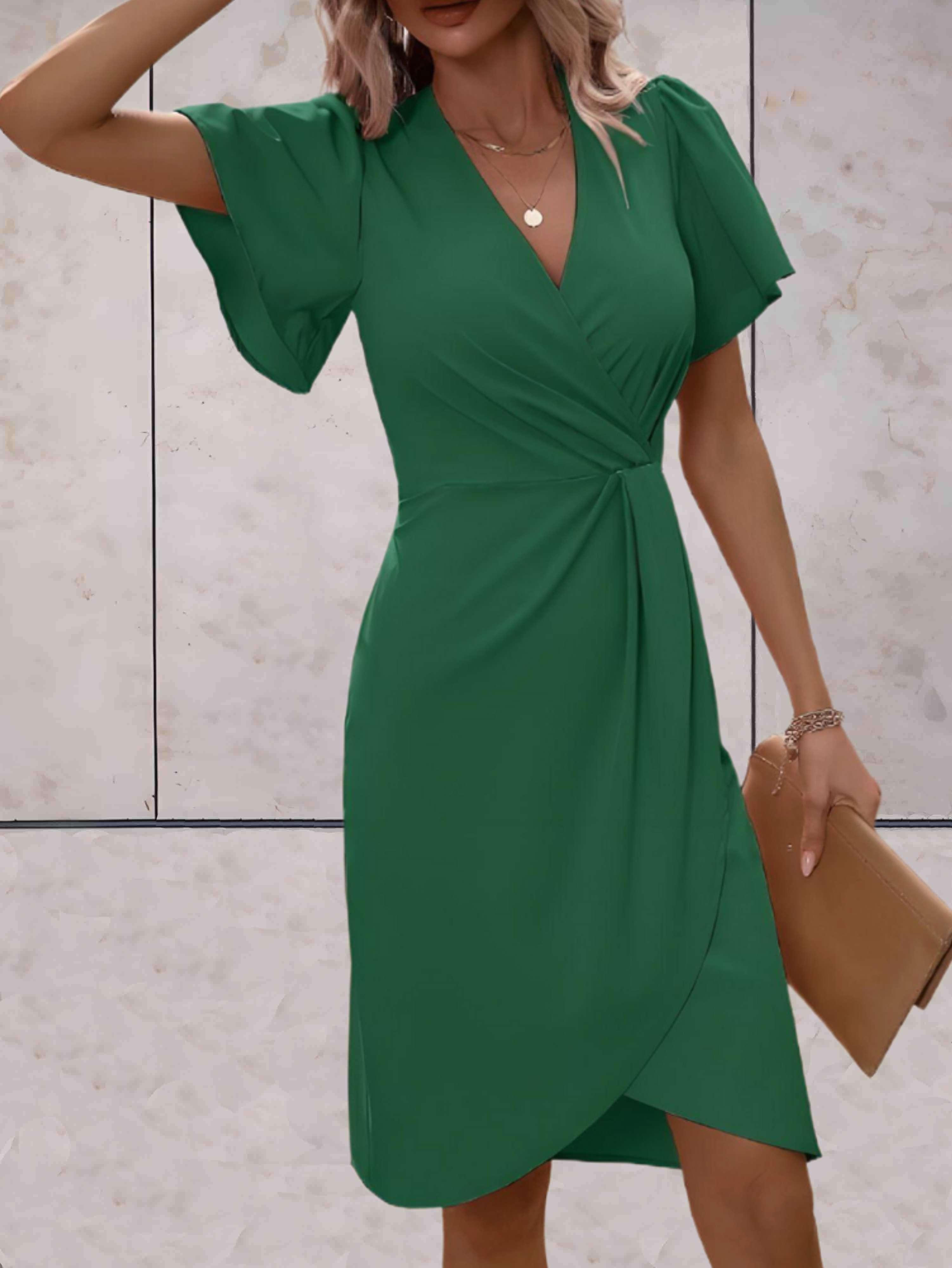 Nathalie - Robe Portefeuille Midi Chic