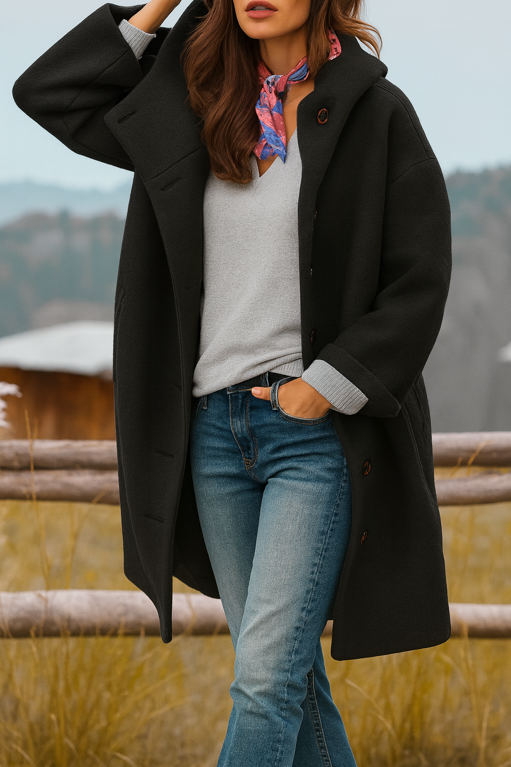 Sylvie | Manteau Féminin Laine à Capuche