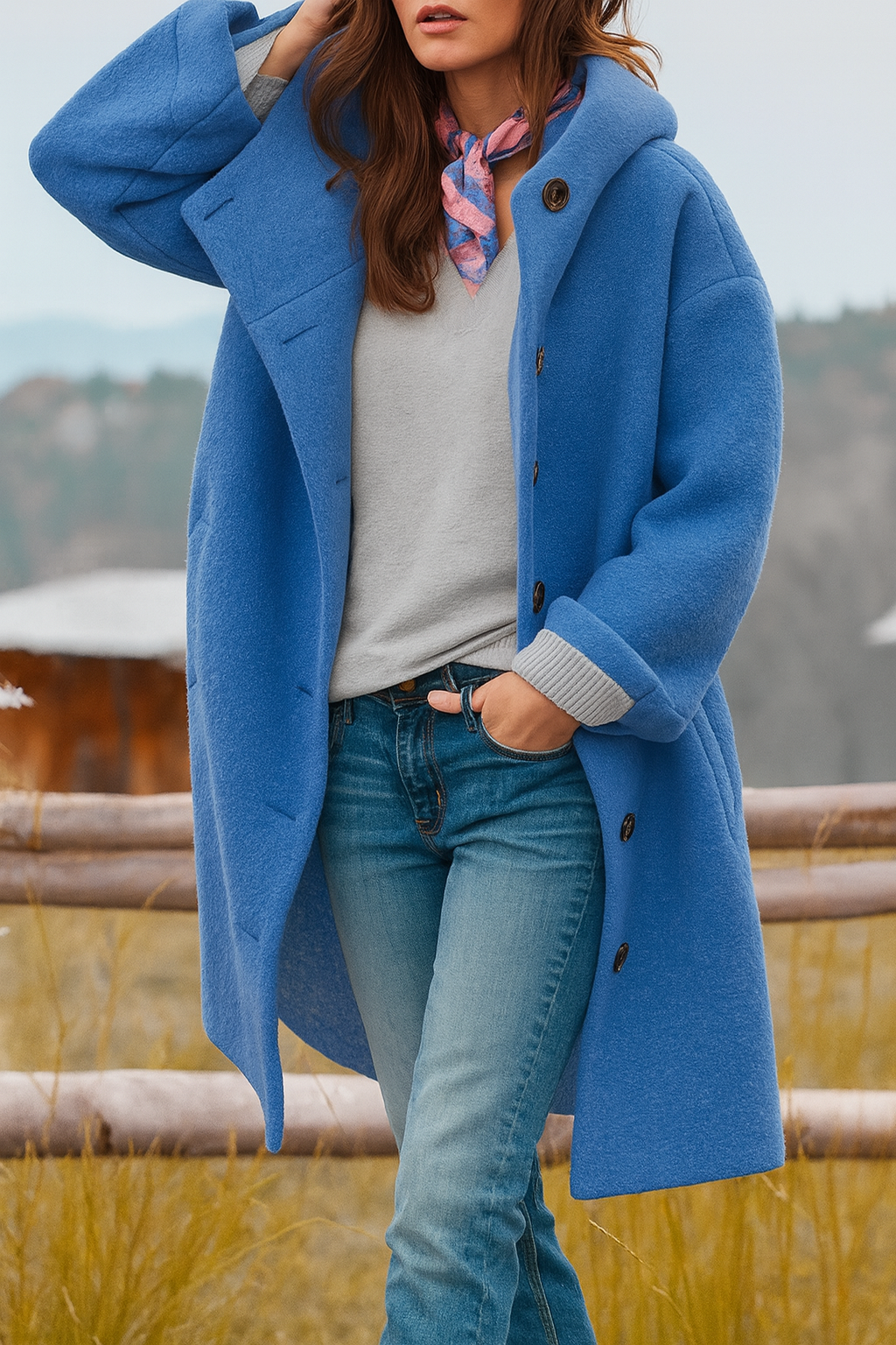 Sylvie | Manteau Féminin Laine à Capuche