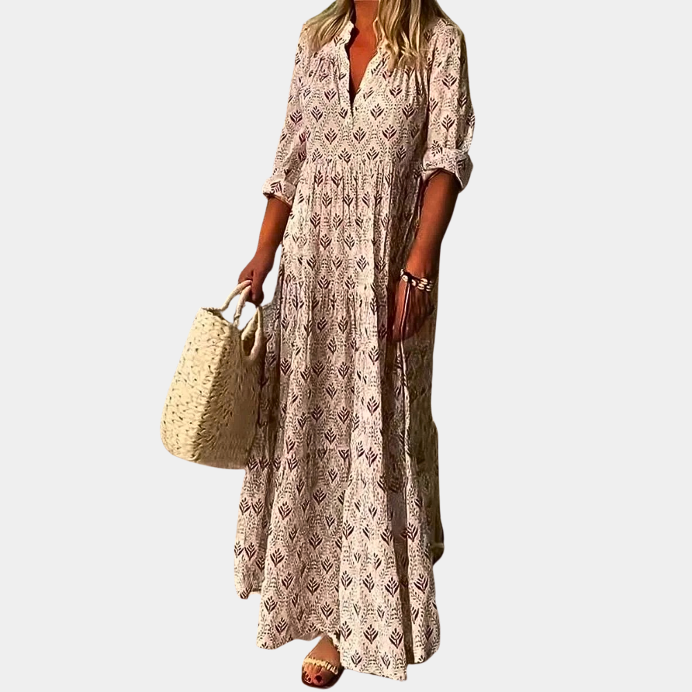 Caroline - Robe Bohème Maxi d'Été