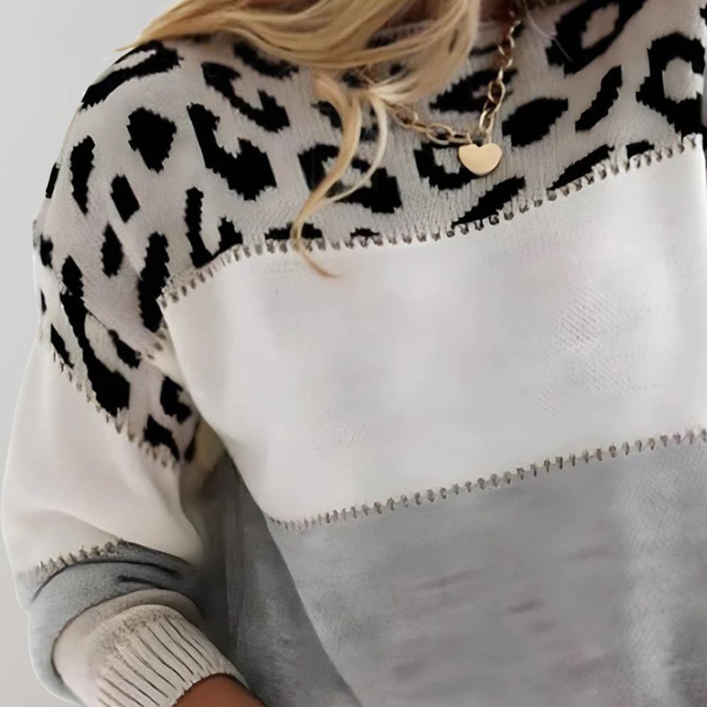 Florence - Pull Chic Imprimé Léopard