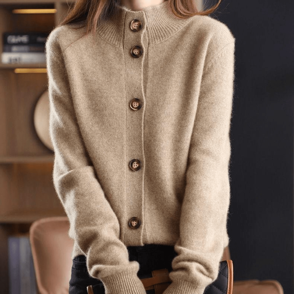 Émilie - Gilet Raffiné Cachemire Boutonné
