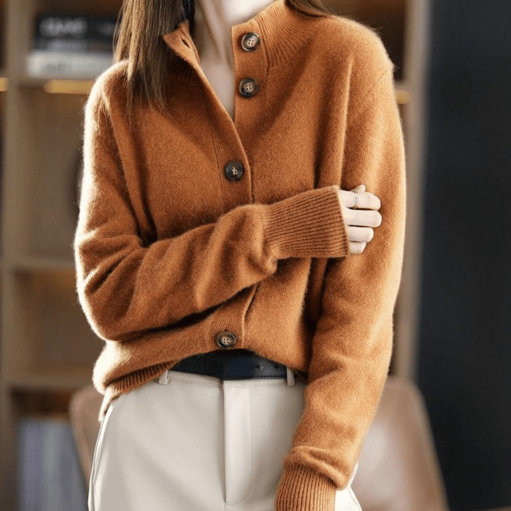 Émilie - Gilet Raffiné Cachemire Boutonné