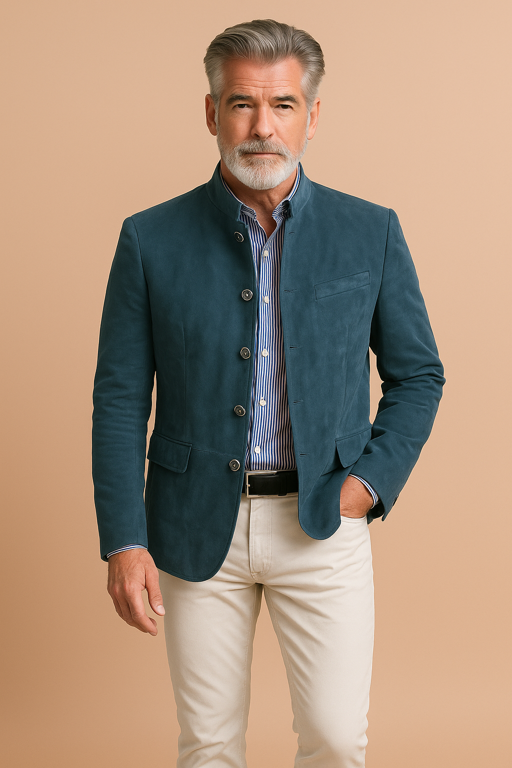 Philippe - Blazer Élégant Col Mandarin