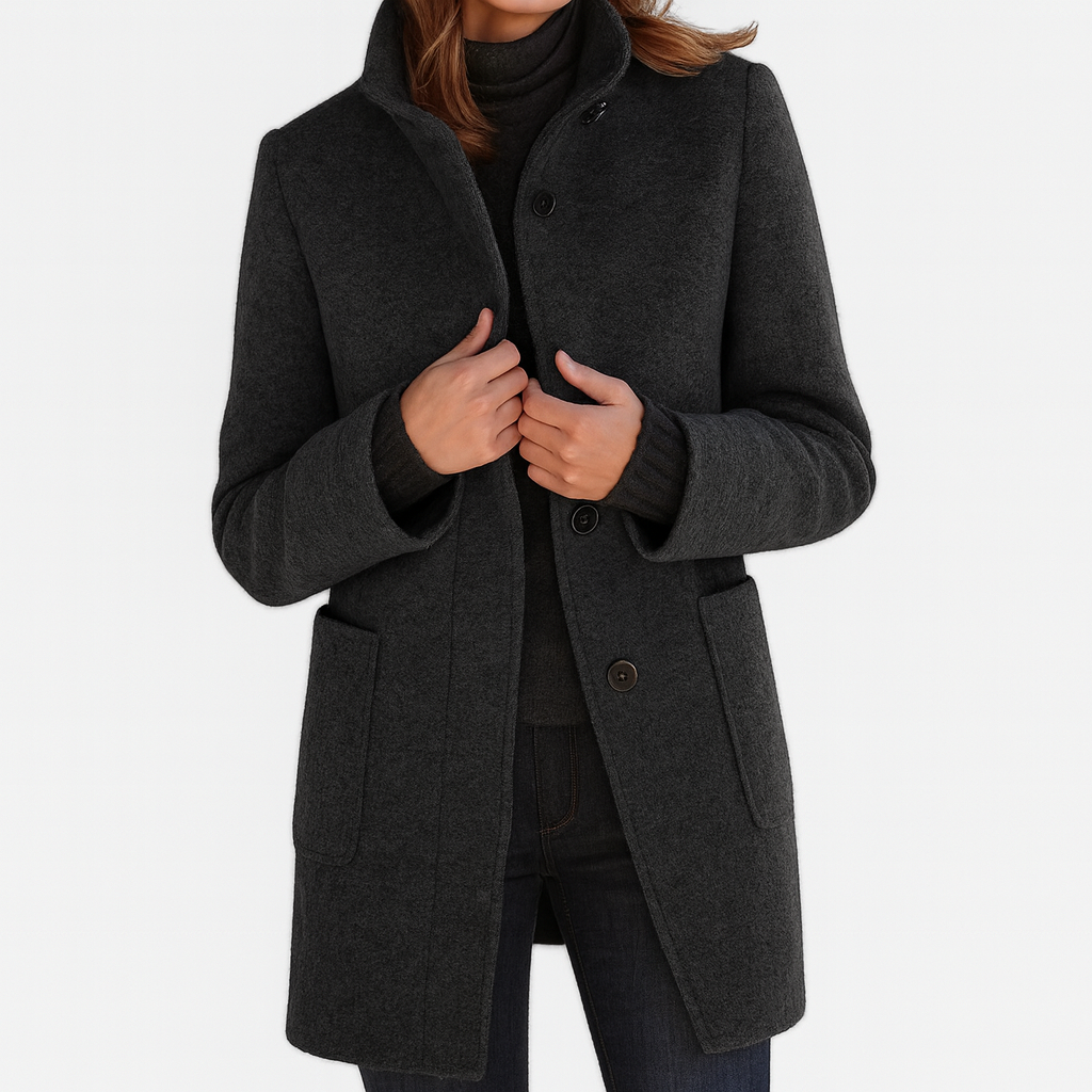 Amélie | Manteau Chic Court Col Montant