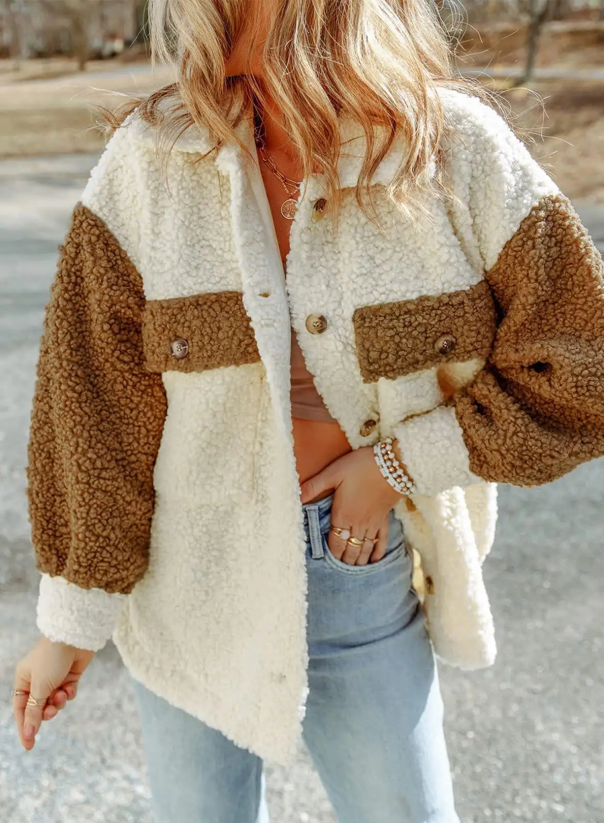 Sabine | Veste Chic Sherpa Bicolore
