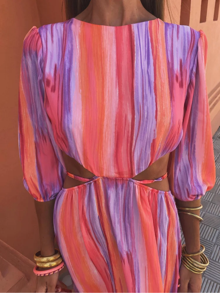 Aurélie - Robe Midi À Découpes Tendance