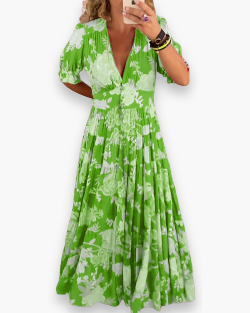Robe boho maxi imprimée pour femme | Ample et élégante