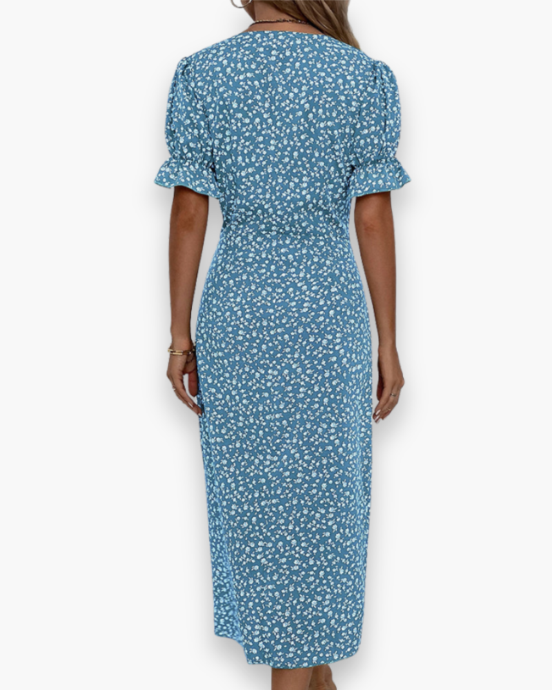 Robe droite midi à col V pour femme | Légère et flatteuse