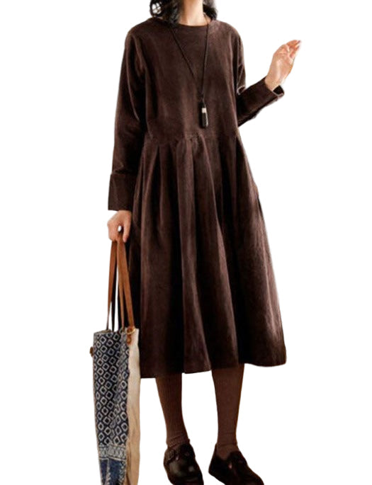 Véronique | Robe Longue Élégante Plissée Vintage