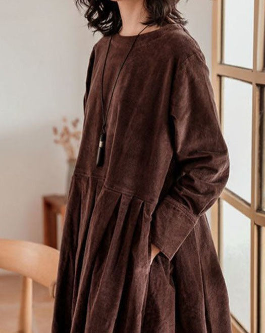 Véronique | Robe Longue Élégante Plissée Vintage