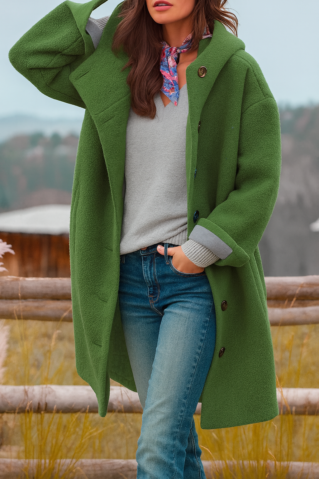 Sylvie | Manteau Féminin Laine à Capuche