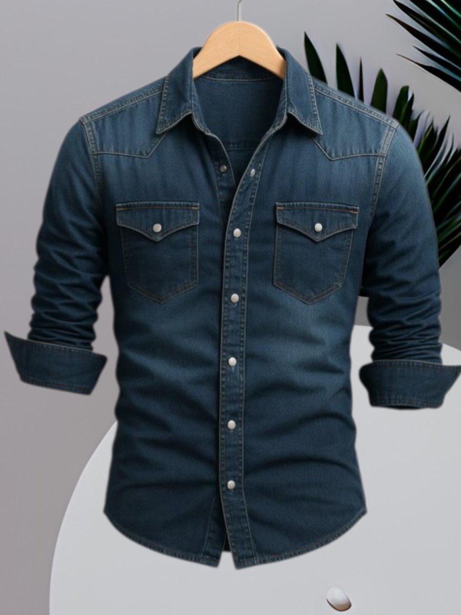 Vincent - Chemise Denim Stylée Manches Longues Homme