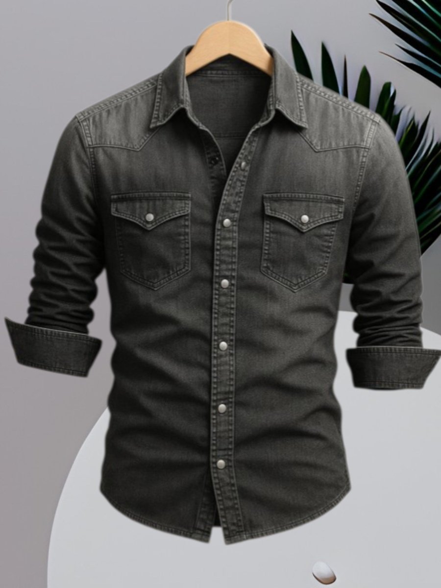 Vincent - Chemise Denim Stylée Manches Longues Homme