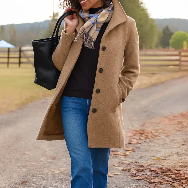 Christine | Manteau Élégant Court Laine