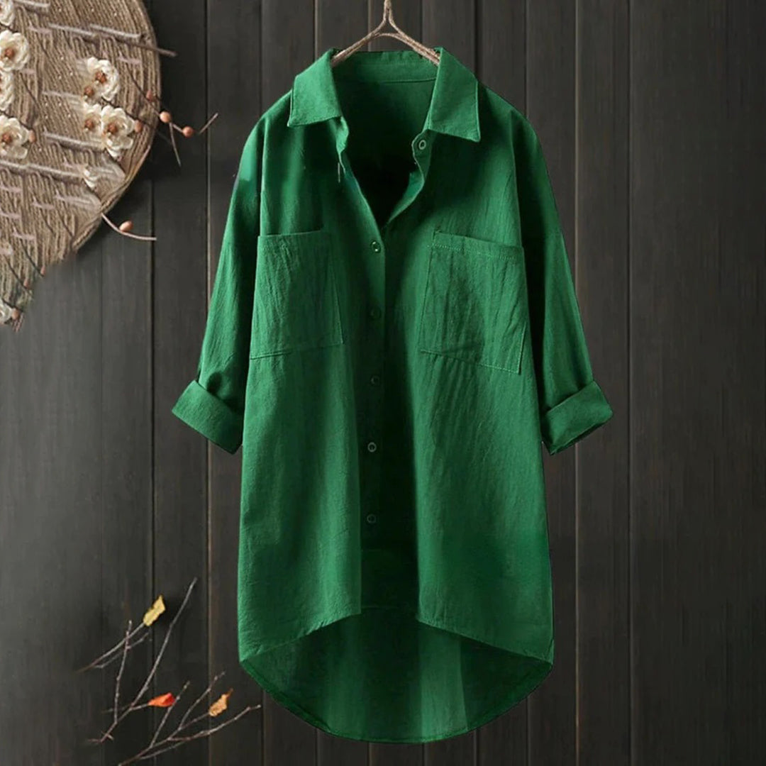 Isabelle - Chemise en Lin Longue Oversized Élégante Femme