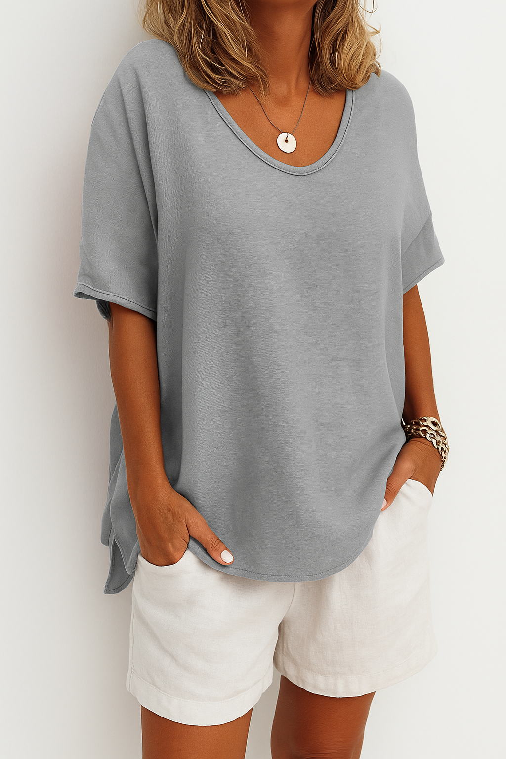 Blouse Femme Oversize Manches Courtes - Coline