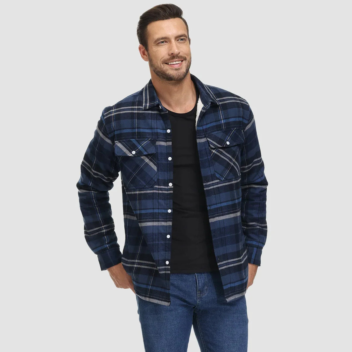 Thierry - Surchemise Chic Carreaux Doublée Sherpa