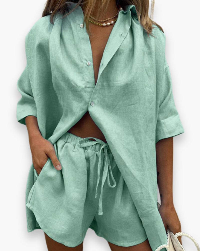 Ensemble chemise fluide et short pour femme | Confortable
